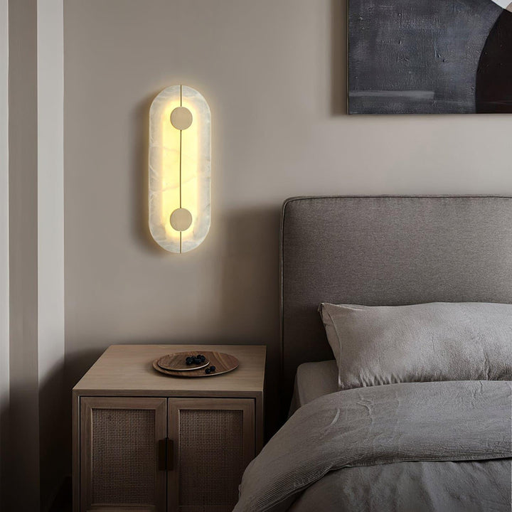Konstnärlig Alabaster Vägglampa