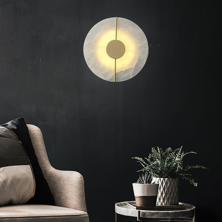 Konstnärlig Alabaster Vägglampa