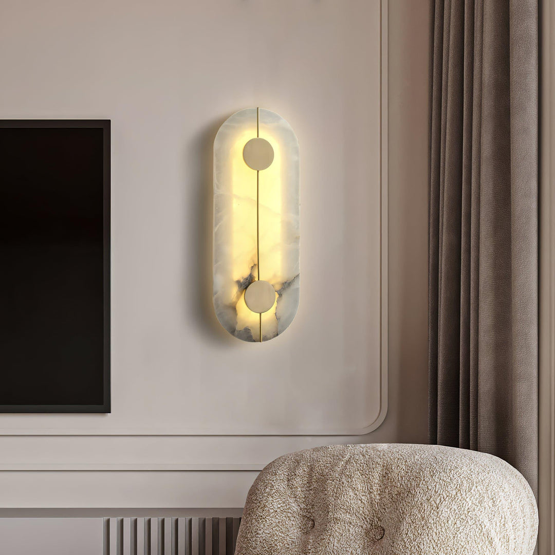Konstnärlig Alabaster Vägglampa
