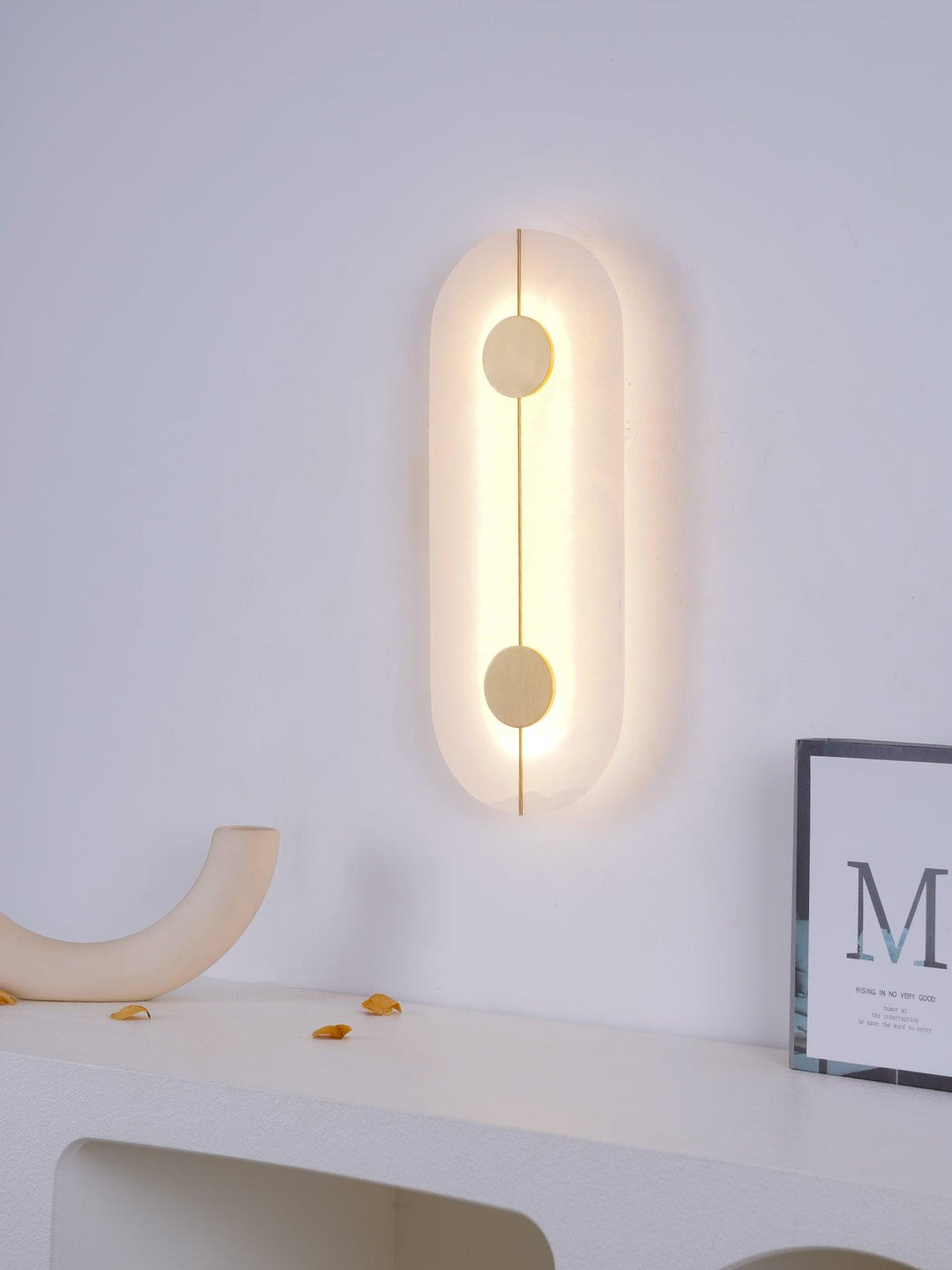 Konstnärlig Alabaster Vägglampa