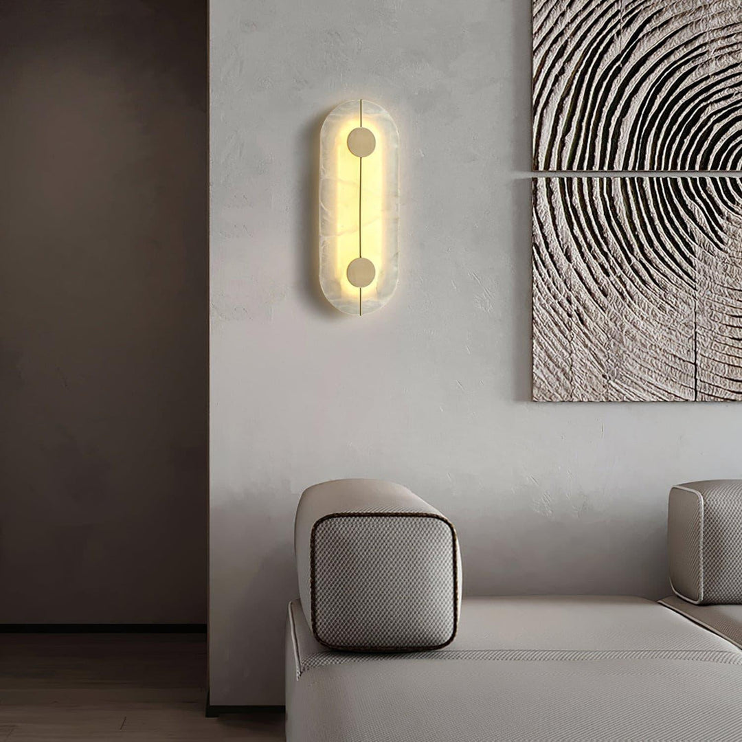 Konstnärlig Alabaster Vägglampa
