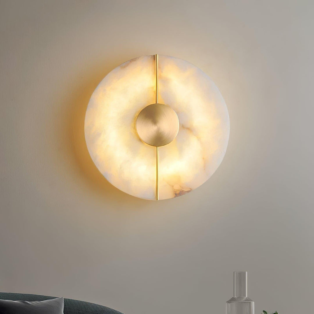 Konstnärlig Alabaster Vägglampa