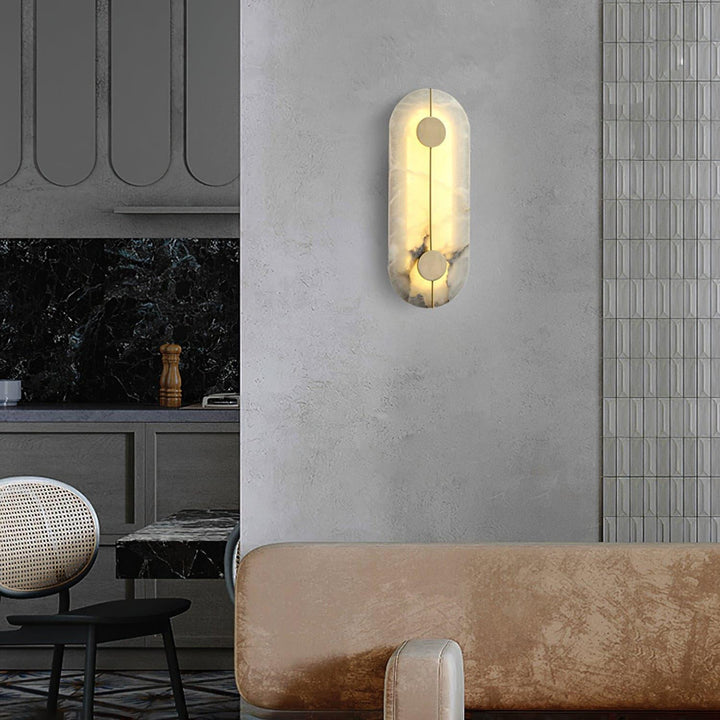 Konstnärlig Alabaster Vägglampa