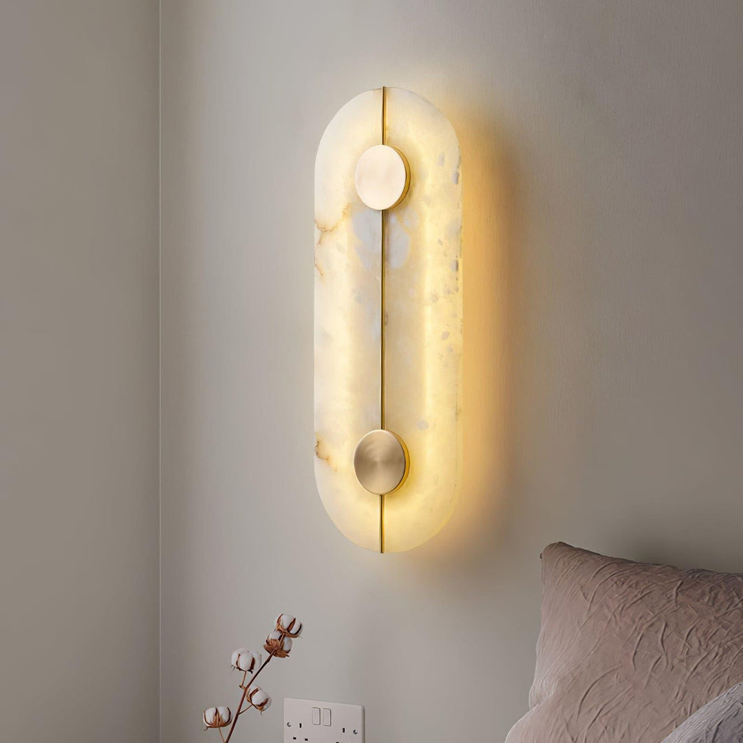 Konstnärlig Alabaster Vägglampa