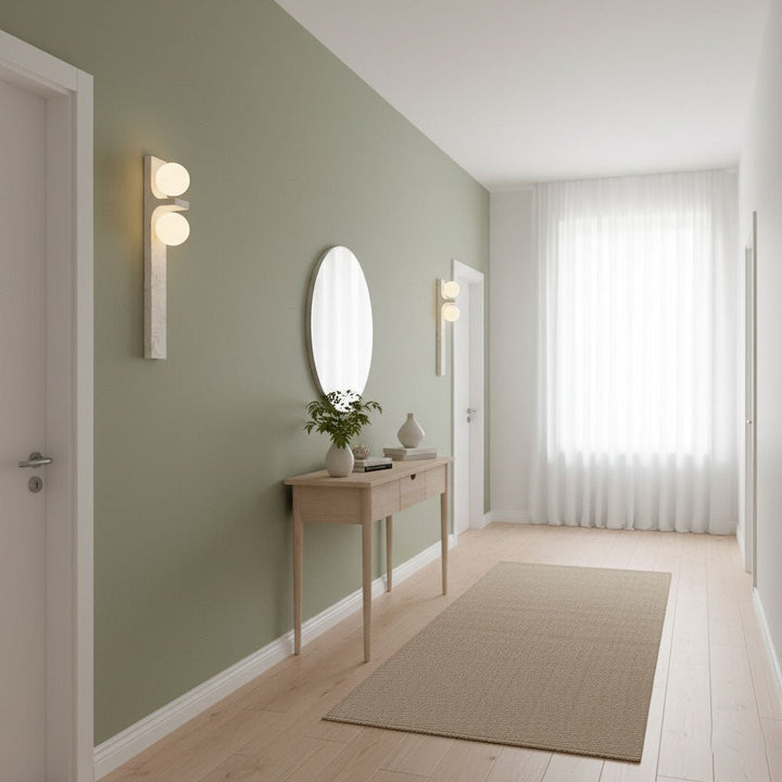 Asymmetrisk Travertin Vägglampa