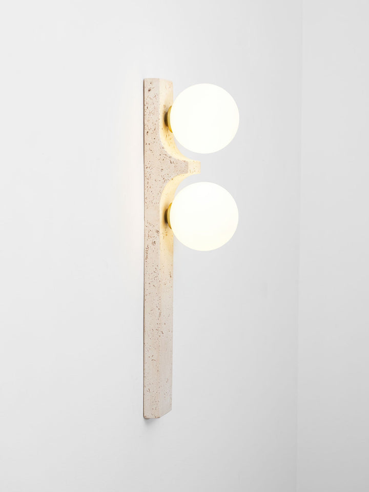 Asymmetrisk Travertin Vägglampa