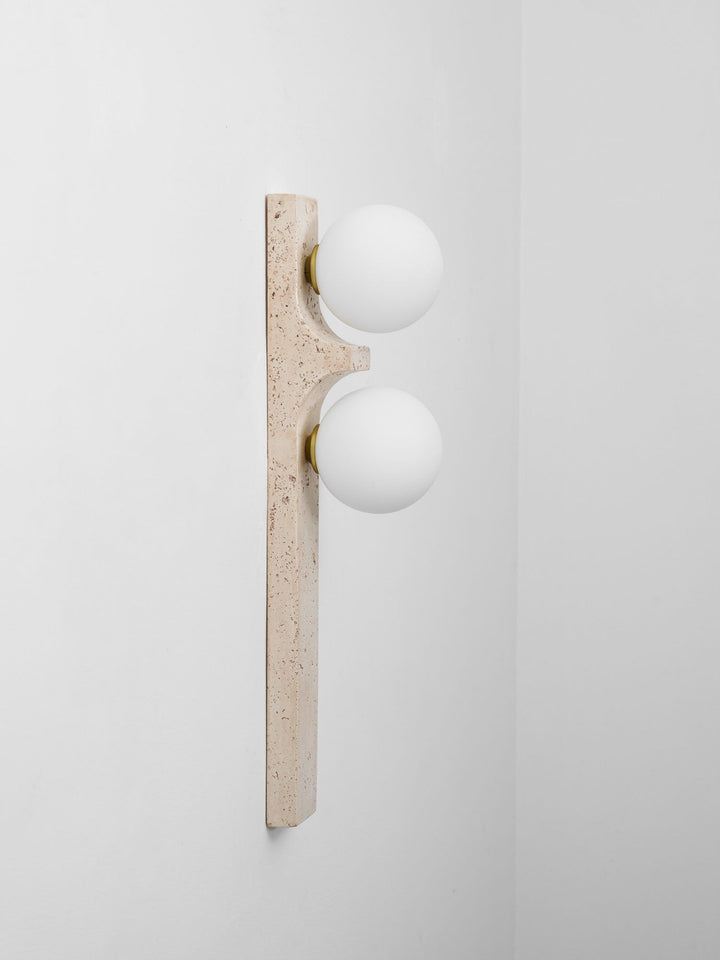 Asymmetrisk Travertin Vägglampa