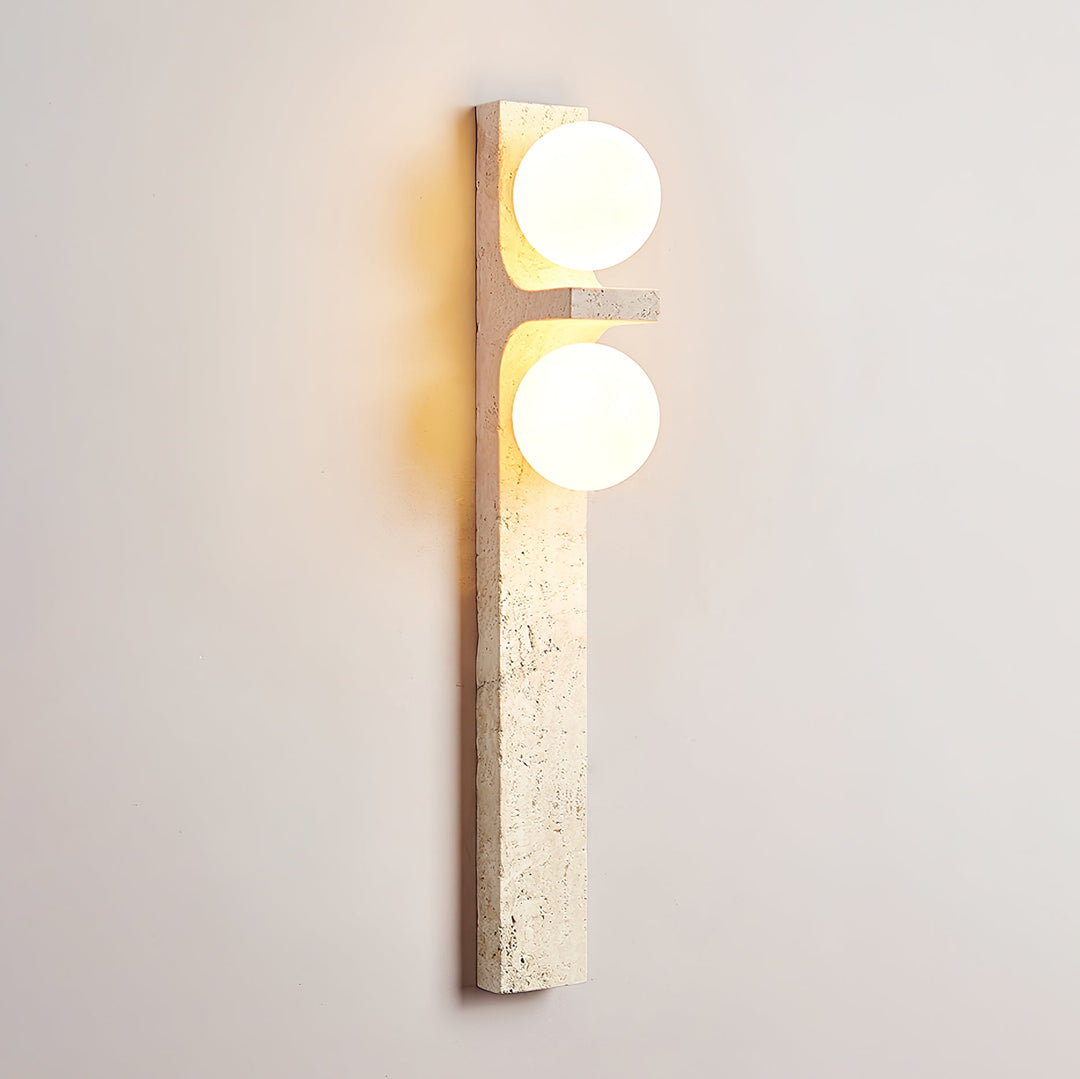 Asymmetrisk Travertin Vägglampa