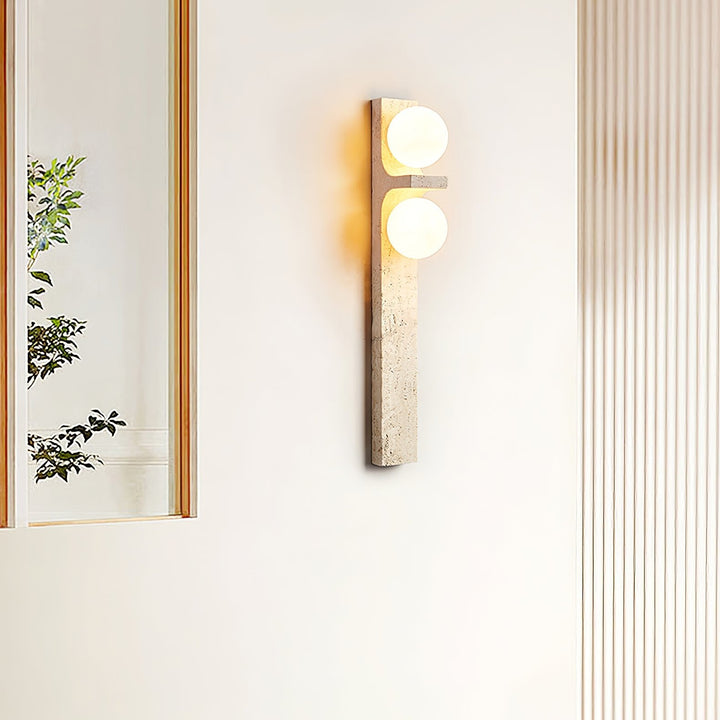 Asymmetrisk Travertin Vägglampa