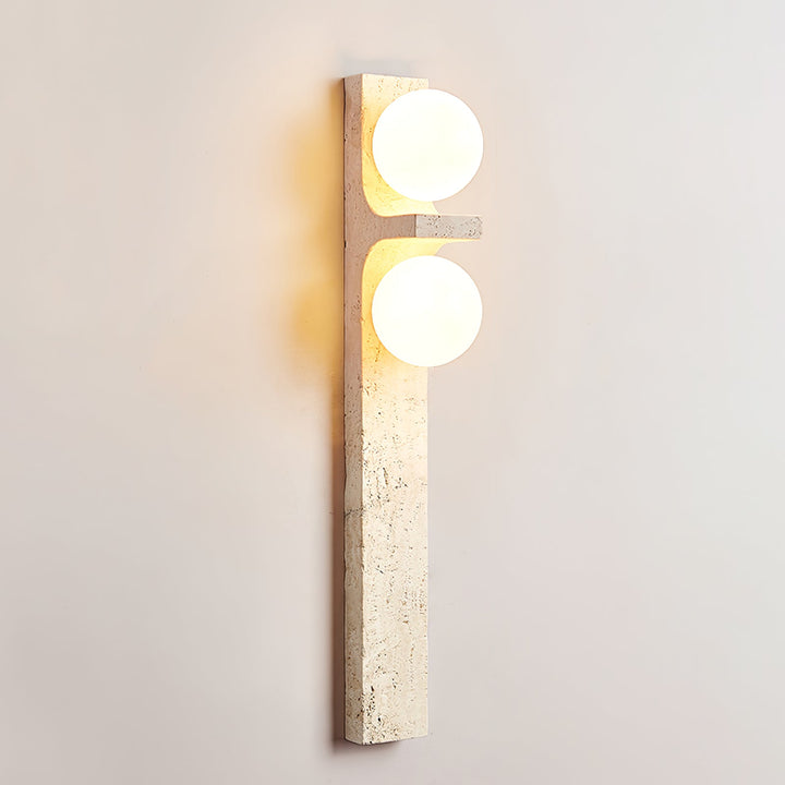 Asymmetrisk Travertin Vägglampa