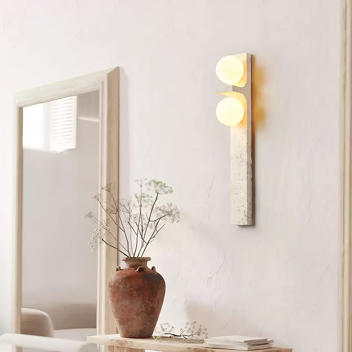 Asymmetrisk Travertin Vägglampa