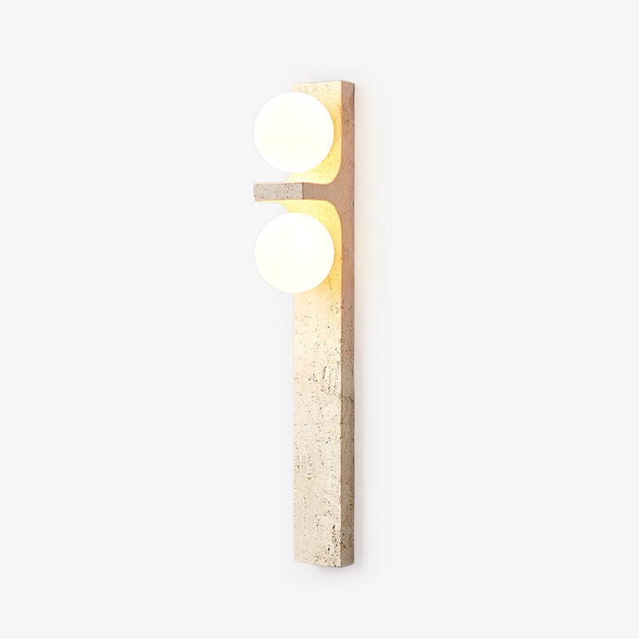 Asymmetrisk Travertin Vägglampa
