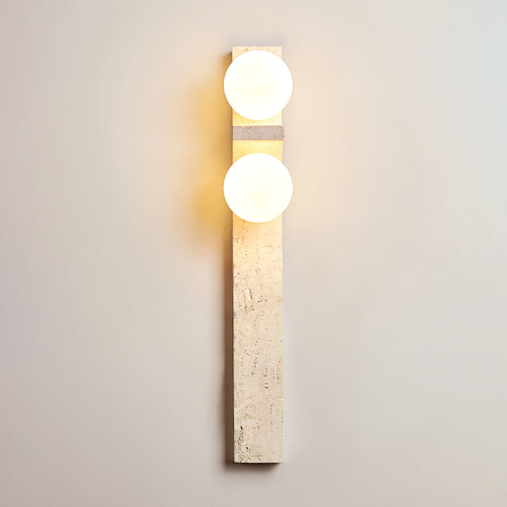Asymmetrisk Travertin Vägglampa