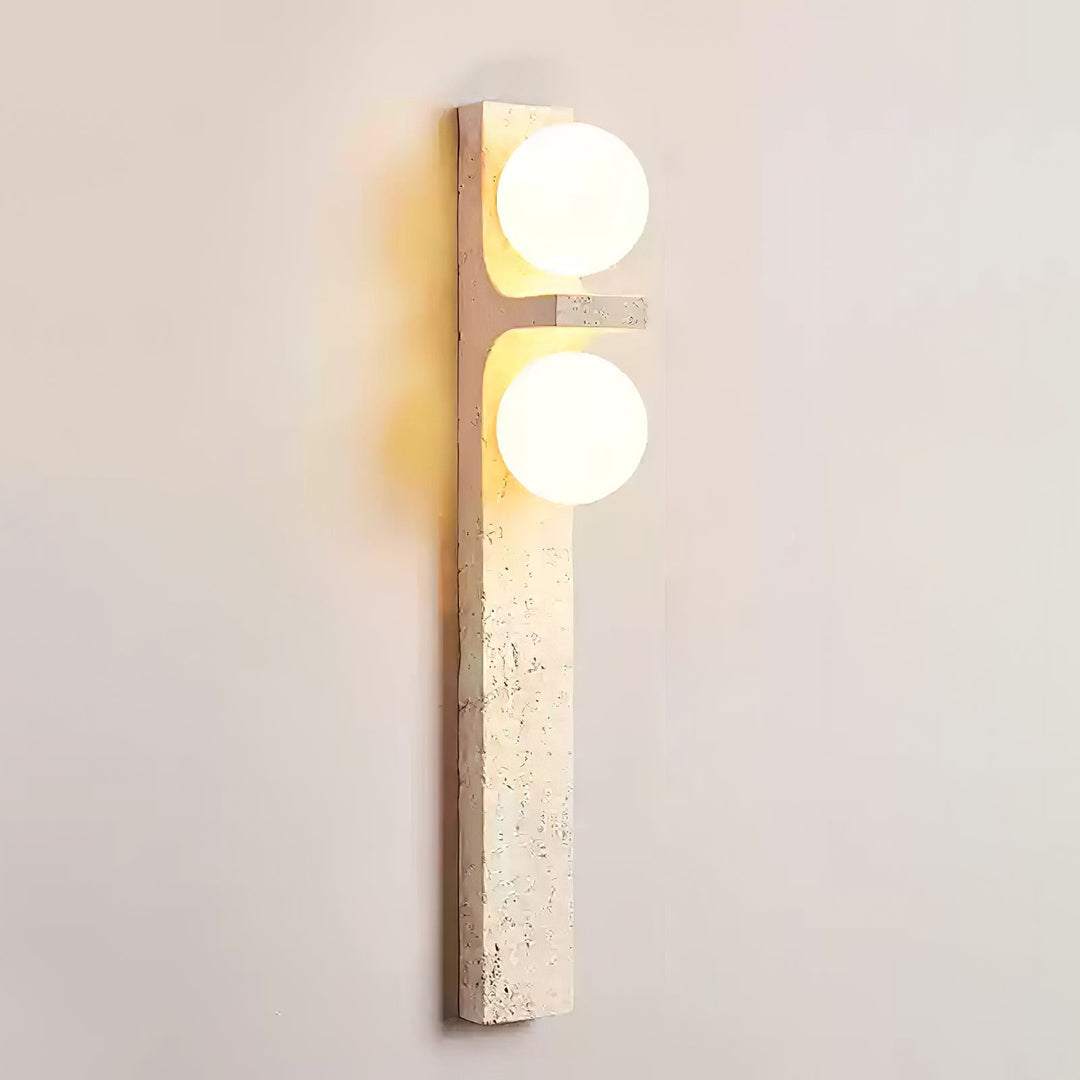 Asymmetrisk Travertin Vägglampa