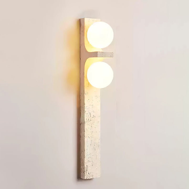 Asymmetrisk Travertin Vägglampa