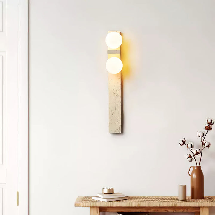 Asymmetrisk Travertin Vägglampa