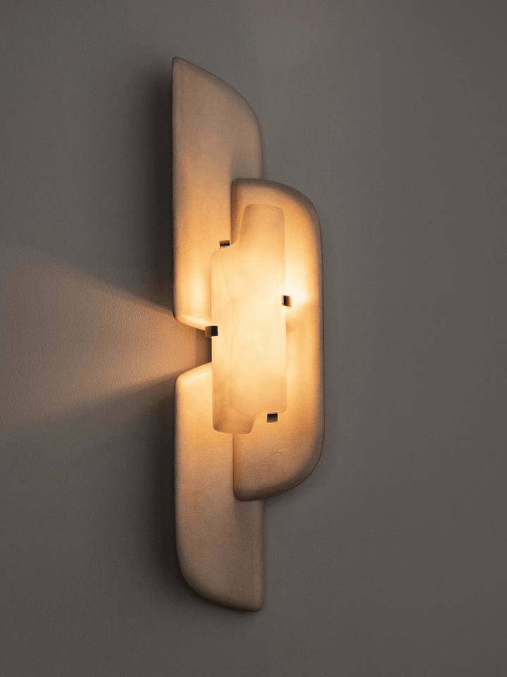 Skulpterad Alabaster Vägglampa