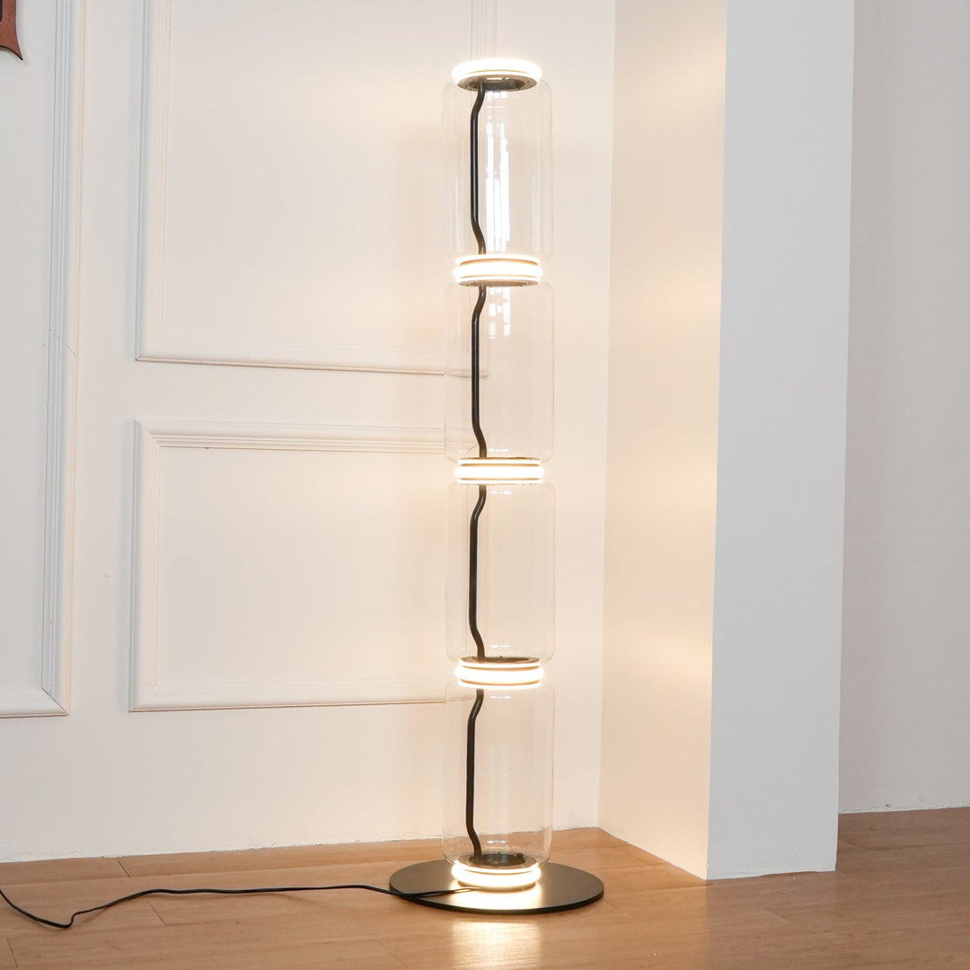 Bambu Glas Golvlampa