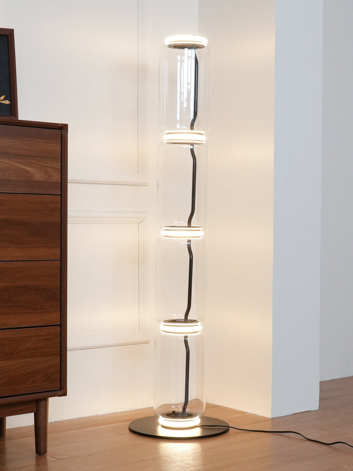 Bambu Glas Golvlampa