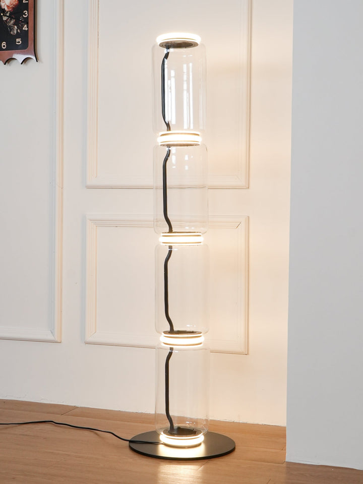 Bambu Glas Golvlampa