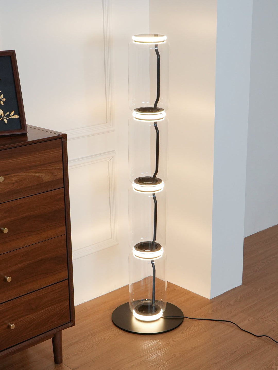 Bambu Glas Golvlampa