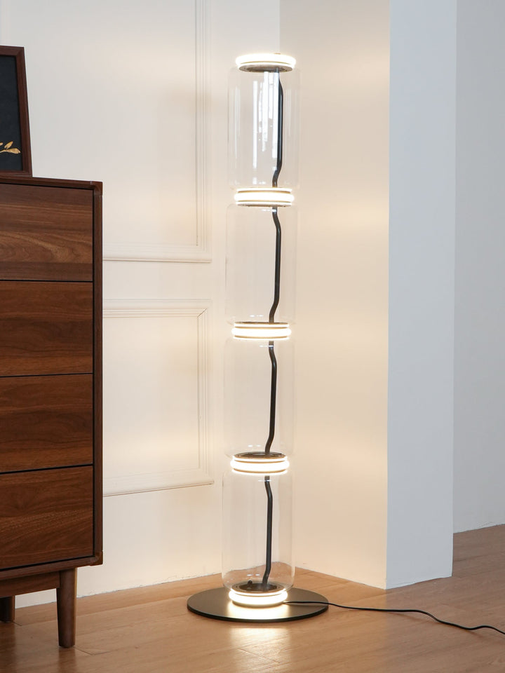 Bambu Glas Golvlampa