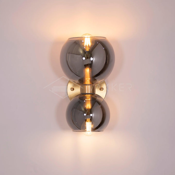 Rund pärlvägglampa