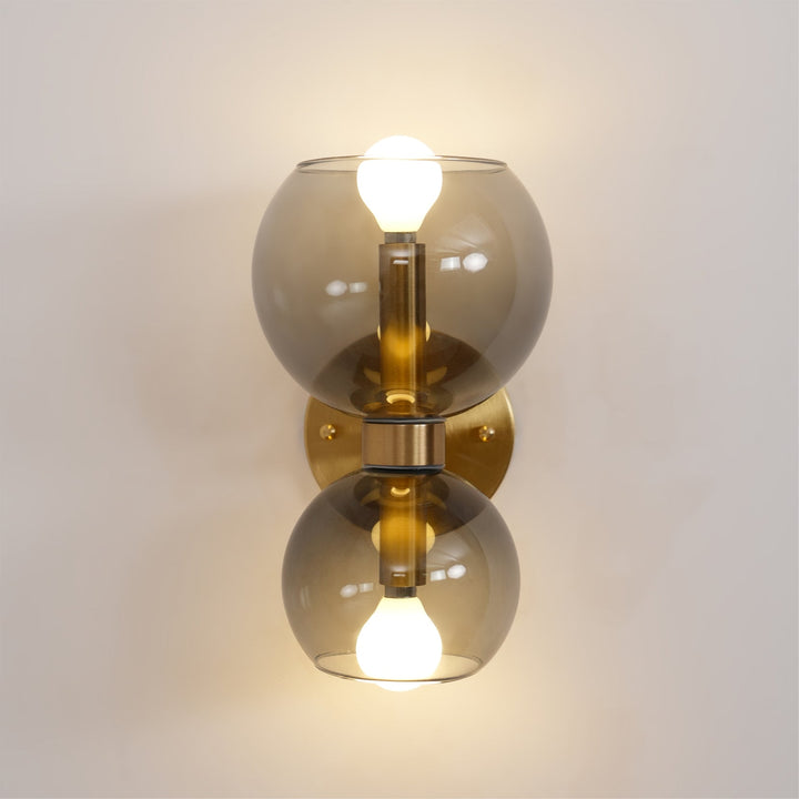 Rund pärlvägglampa
