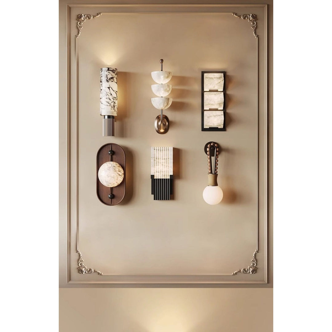 Bezel Alabaster Vägglampa