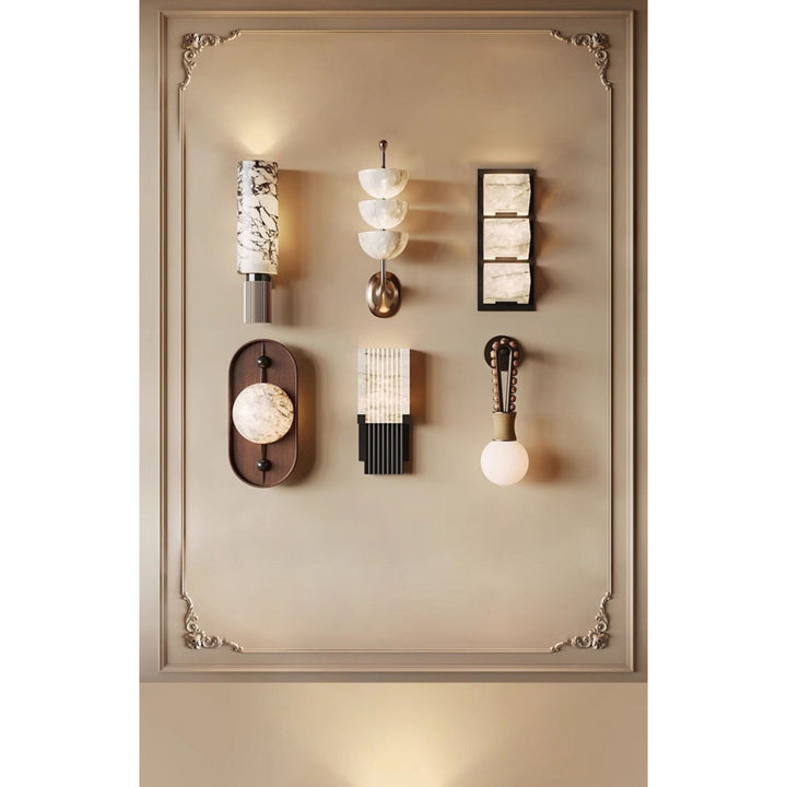 Bezel Alabaster Vägglampa