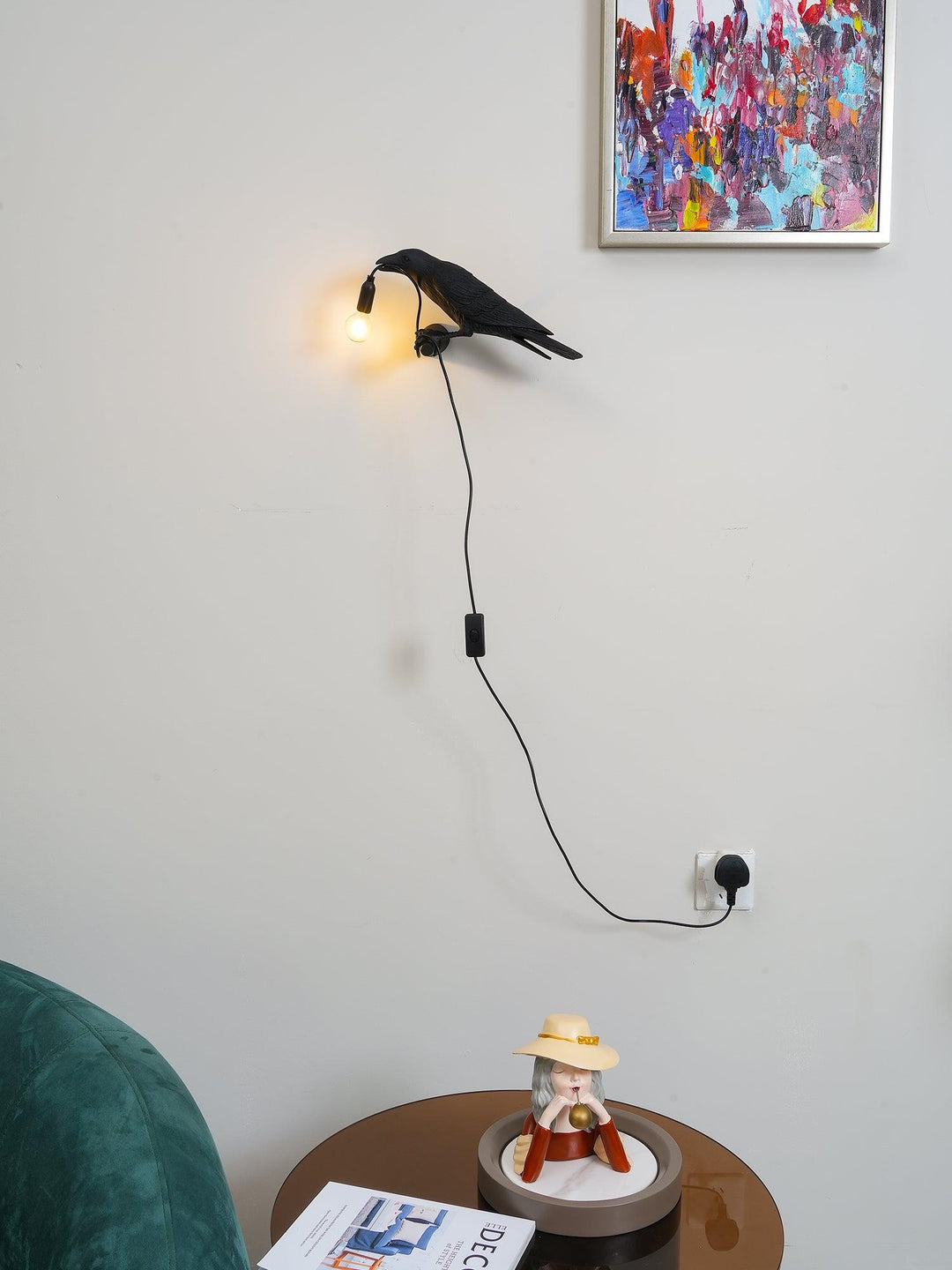 Fågel Vägglampa