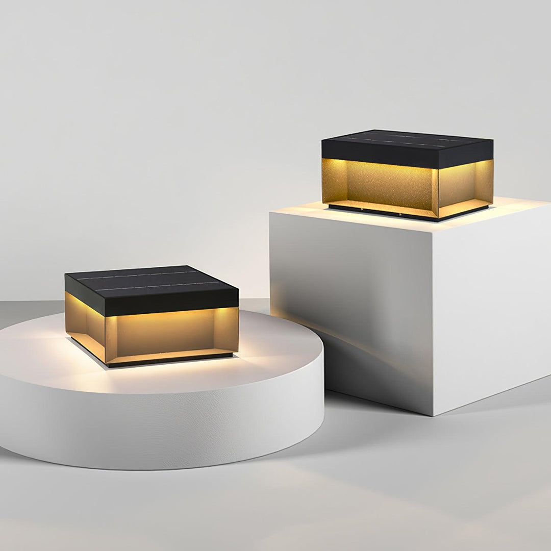 Svart Box Utomhus Postlampa