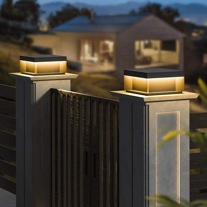 Svart Box Utomhus Postlampa