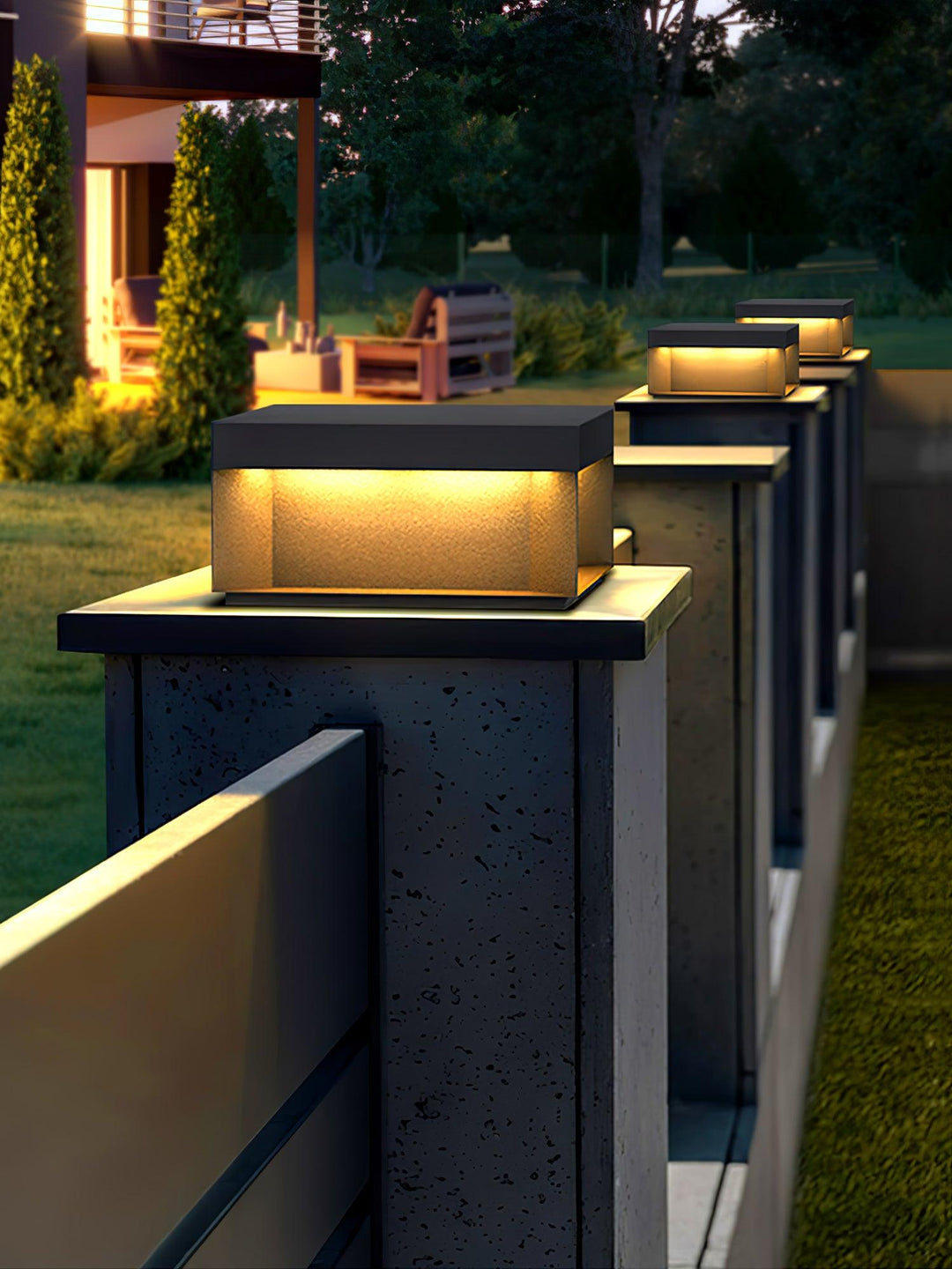 Svart Box Utomhus Postlampa