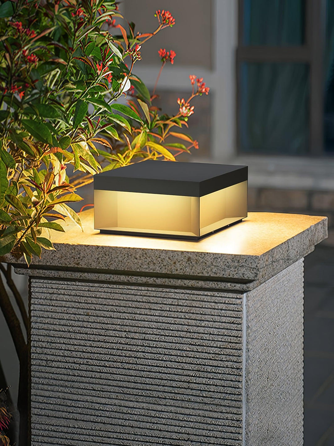 Svart Box Utomhus Postlampa