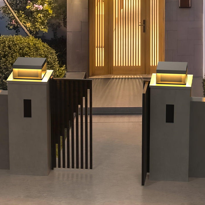 Svart Box Utomhus Postlampa