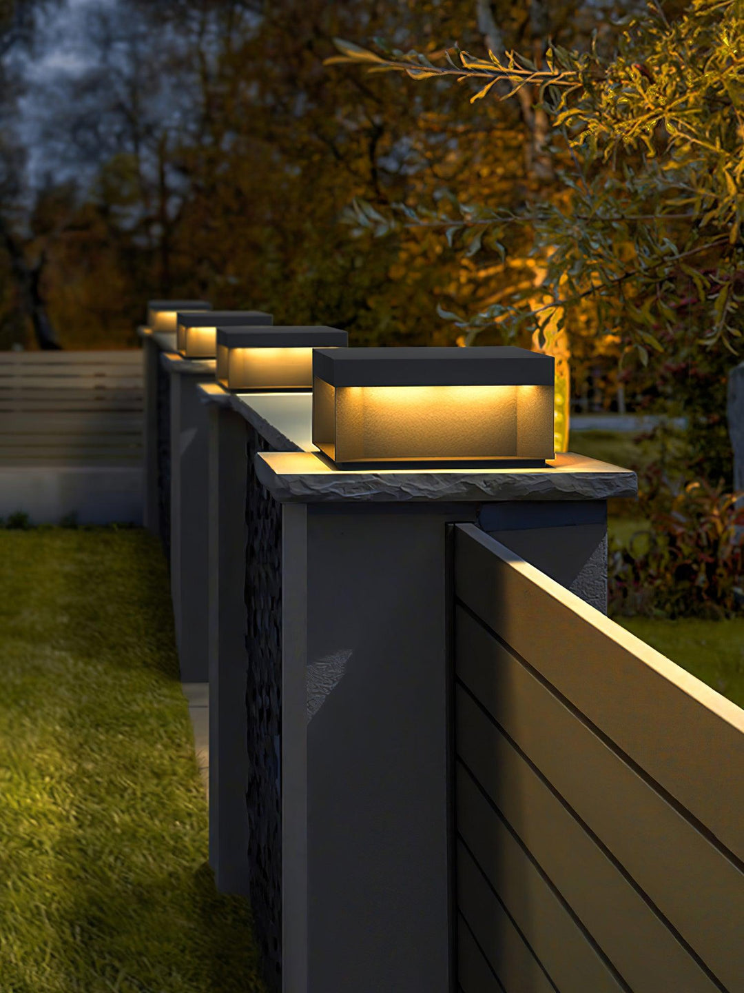 Svart Box Utomhus Postlampa