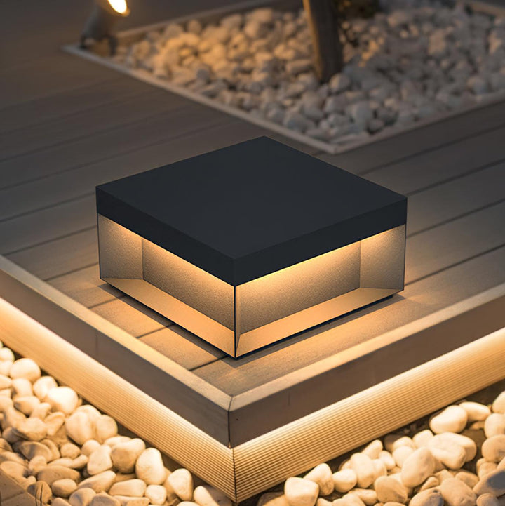 Svart Box Utomhus Postlampa
