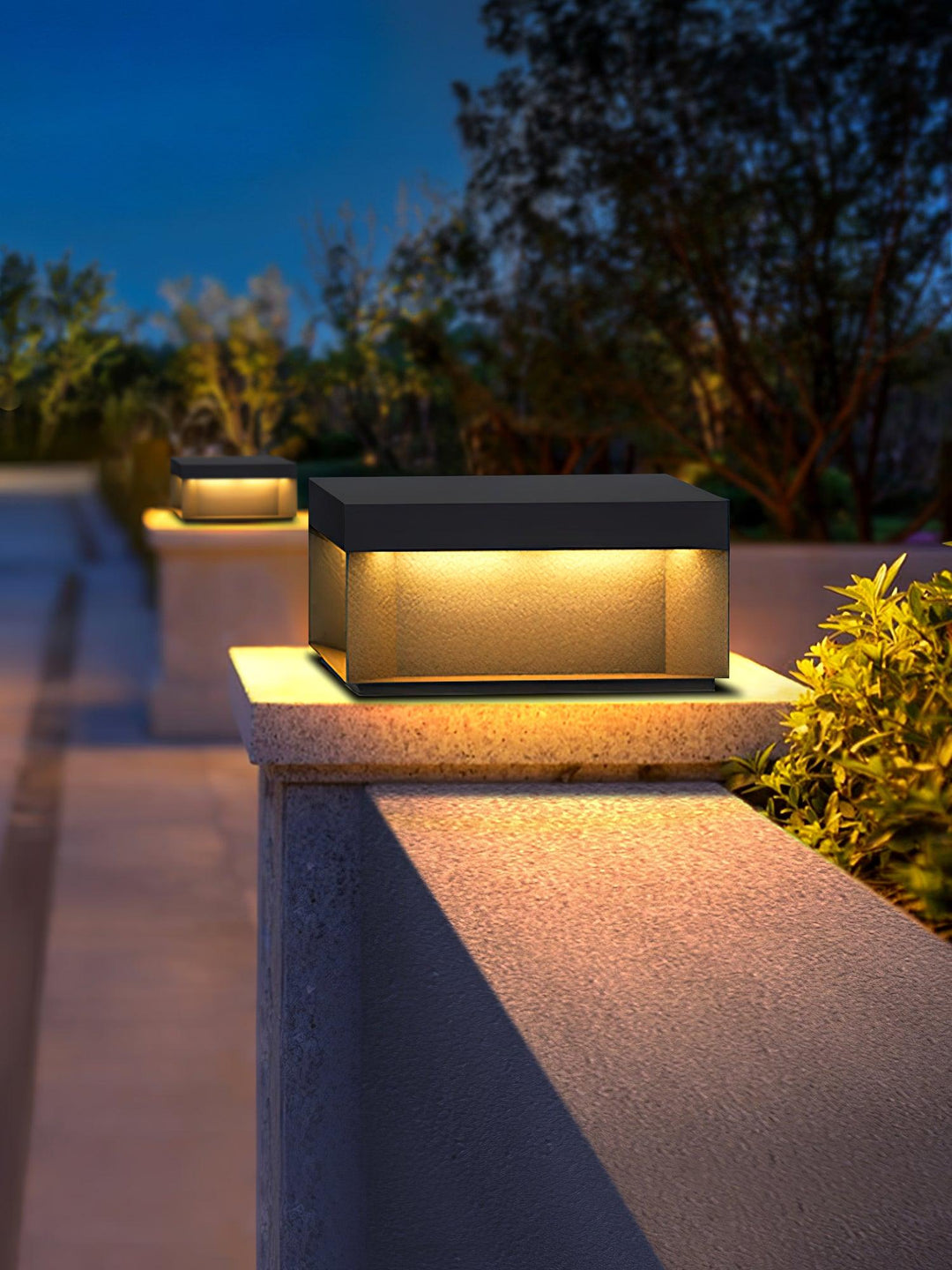 Svart Box Utomhus Postlampa