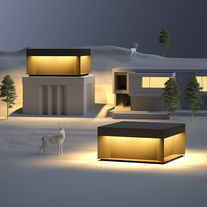 Svart Box Utomhus Postlampa