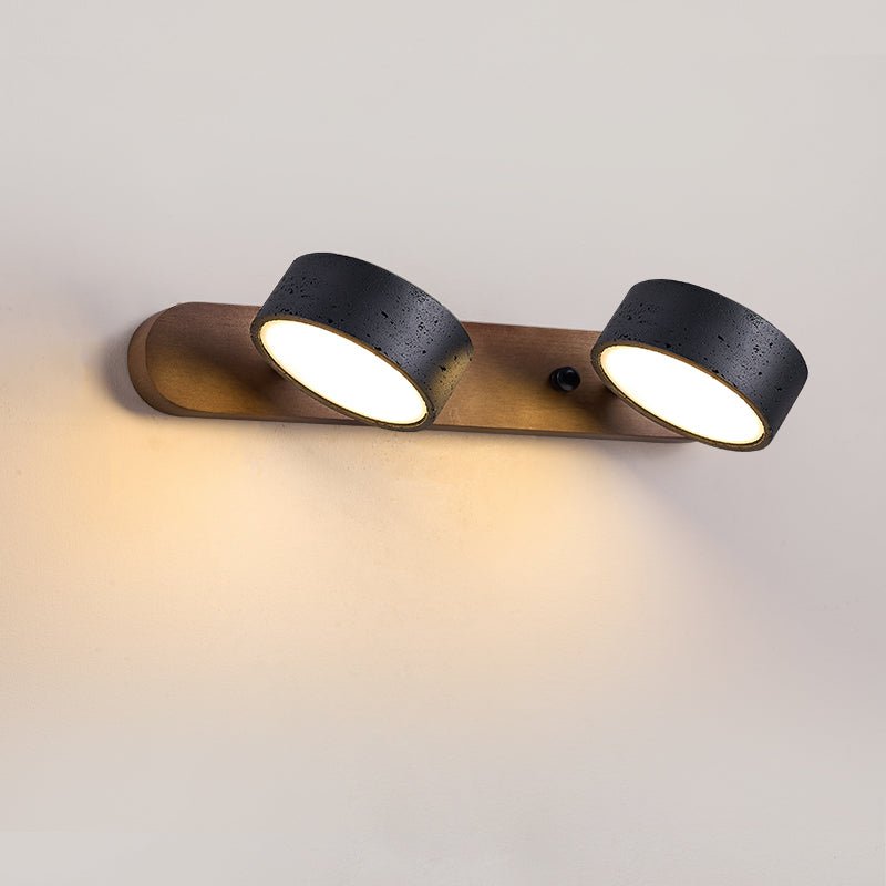 Svart Travertin Duo Vägglampa