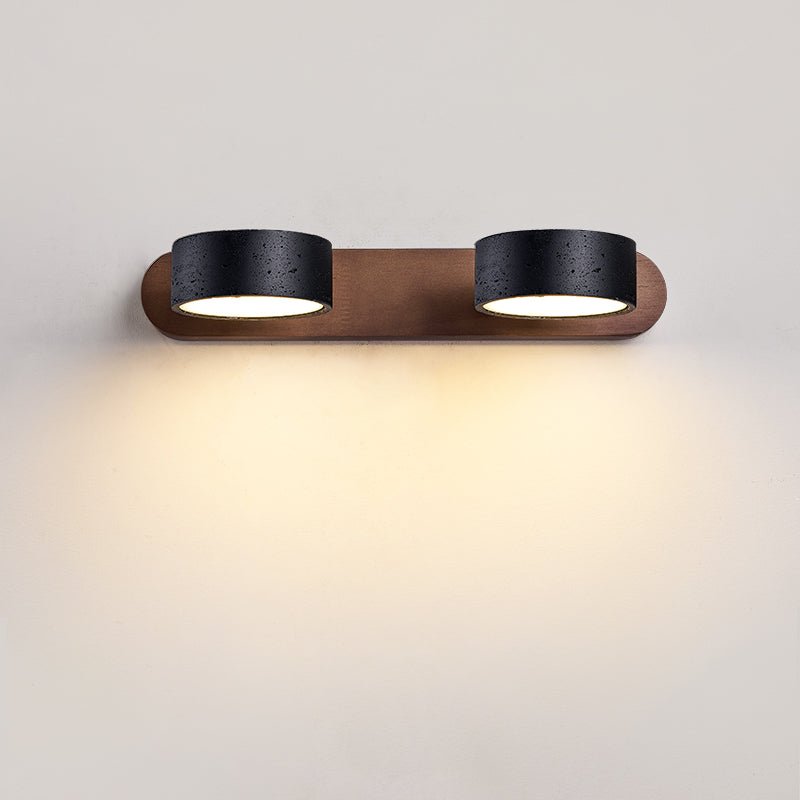 Svart Travertin Duo Vägglampa