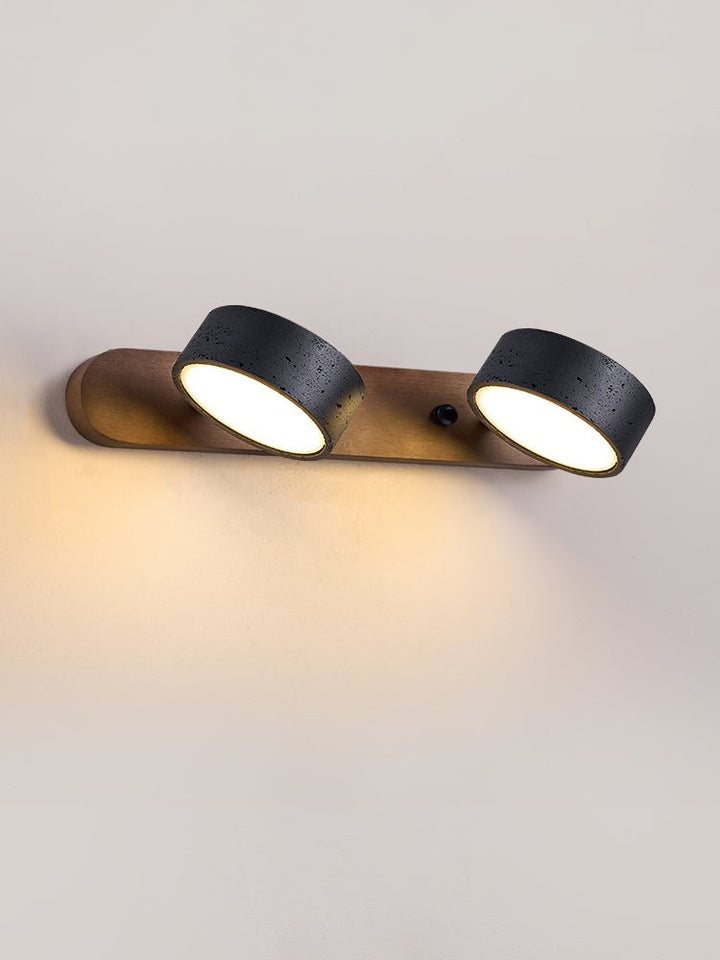 Svart Travertin Duo Vägglampa