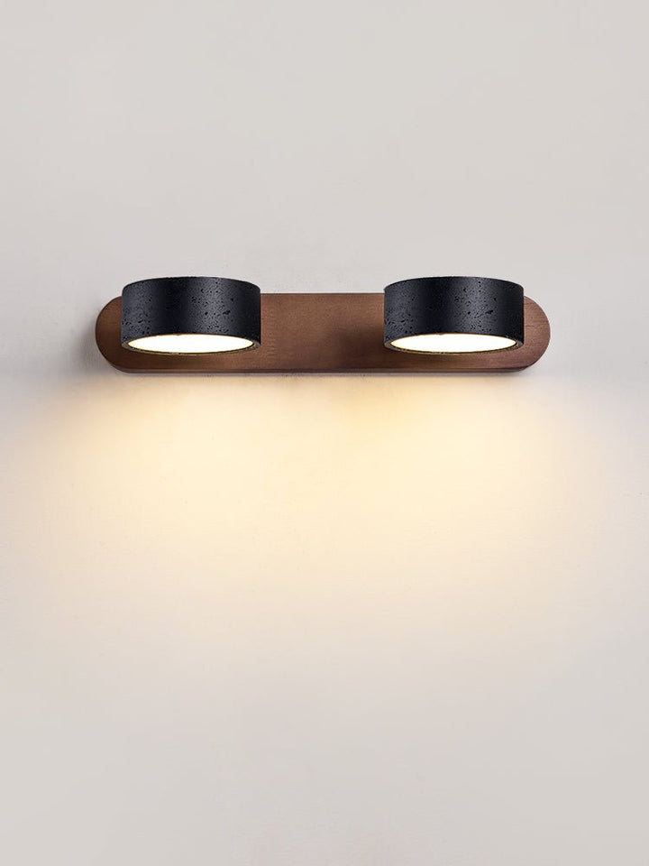Svart Travertin Duo Vägglampa