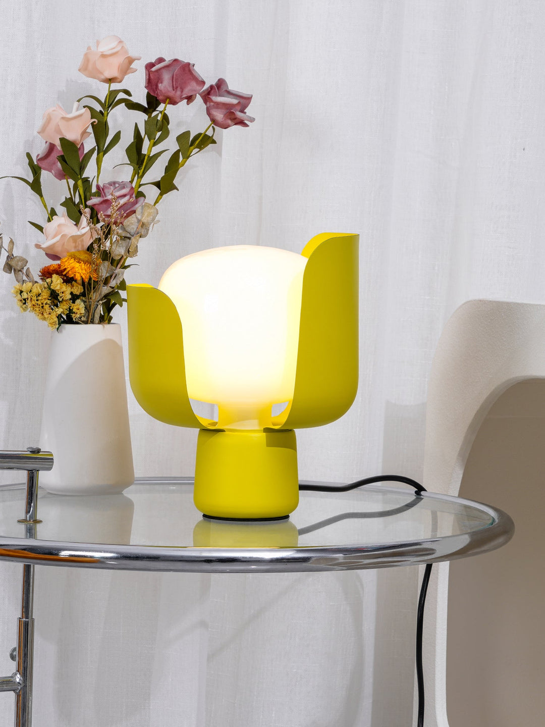 Petalformad Glasbordslampa