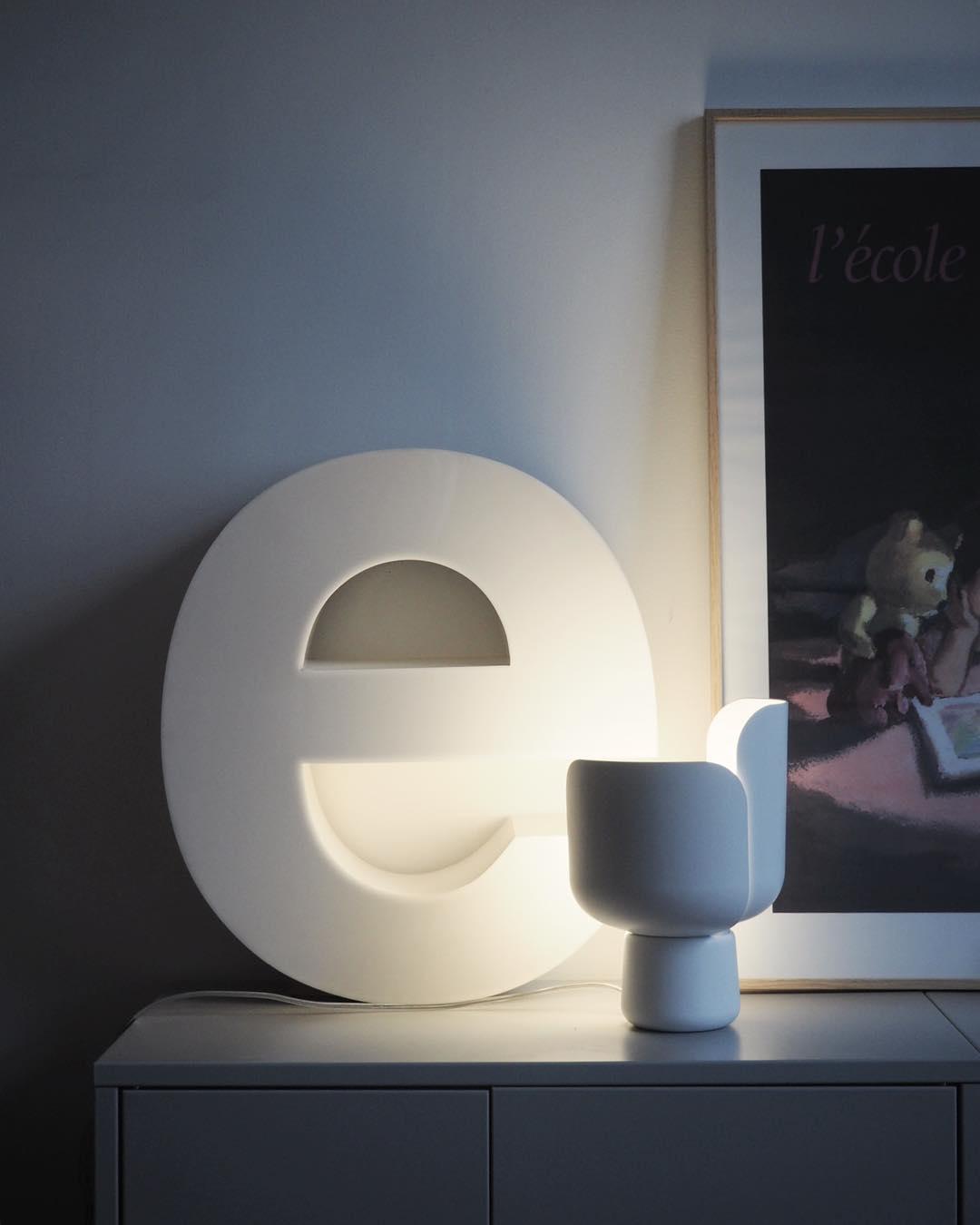 Petalformad Glasbordslampa