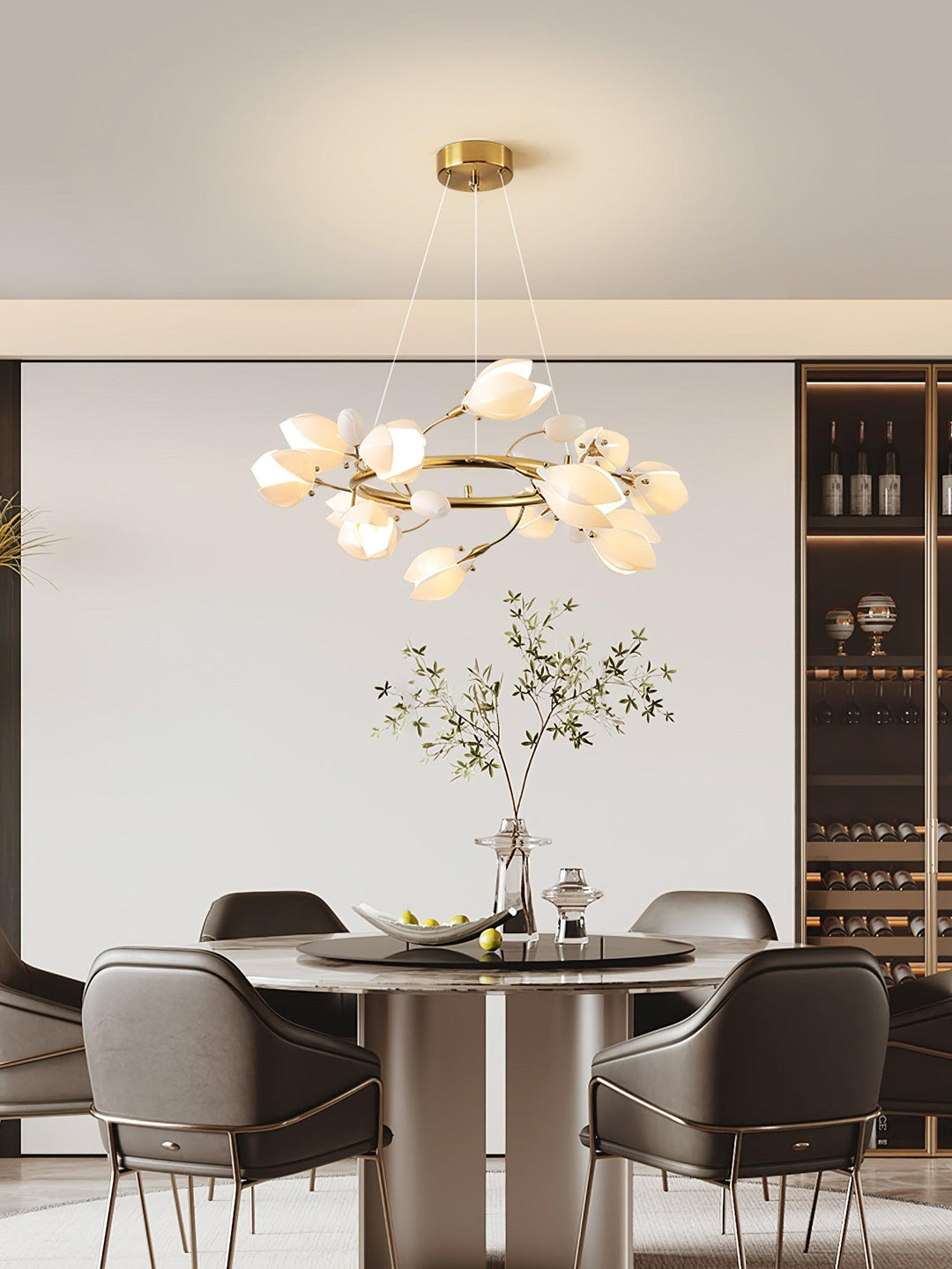 Porslin Magnolia Kandelaber