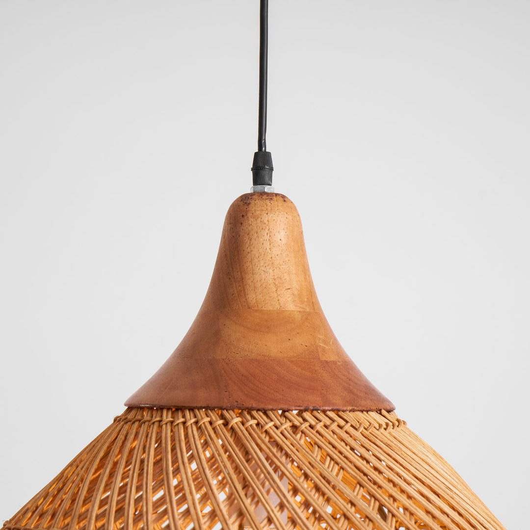 Flätad Rattan Pendellampa