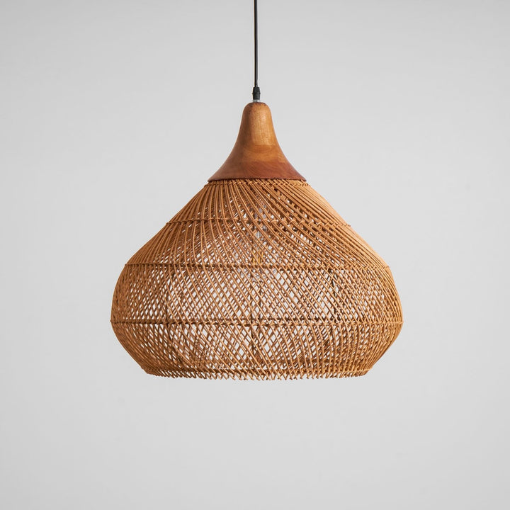 Flätad Rattan Pendellampa