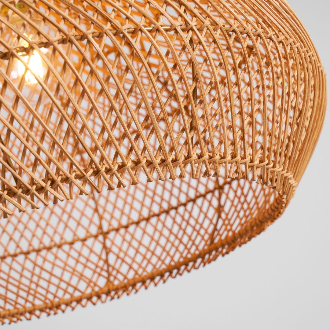 Flätad Rattan Pendellampa